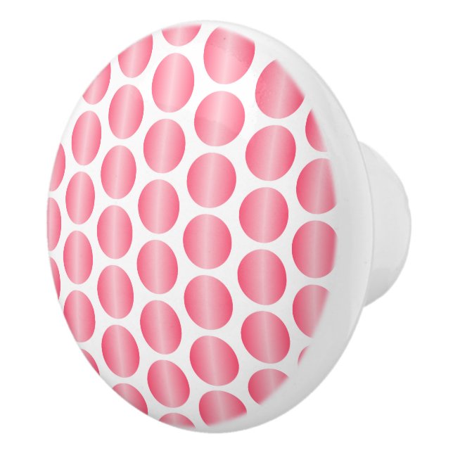 Pink Polka Dot Design Ceramic Knob (Right)