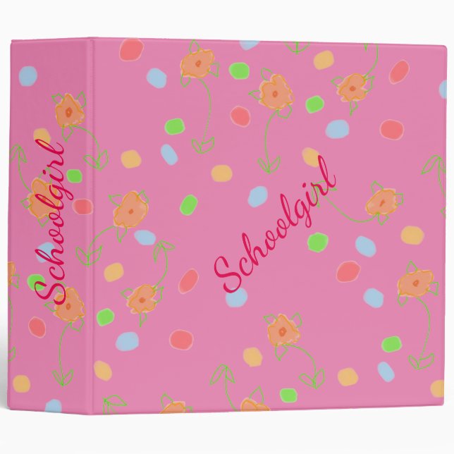 Pink Polka-Dot Designer Binder (Front/Spine)