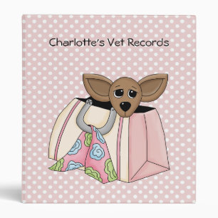 Pink Polka Dot Dog Vet Records Classeur