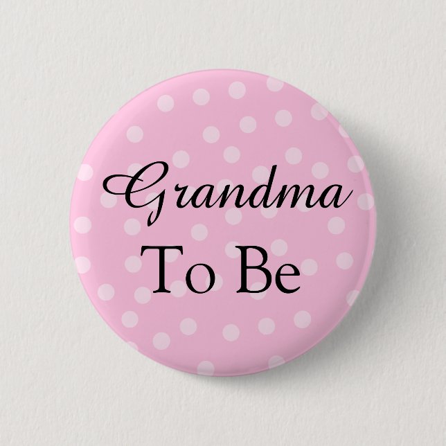 Pink Polka Dot Grandmother Button (Front)