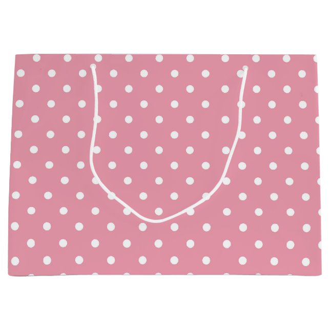 Pink Polka Dot Large Gift Bag (Front)