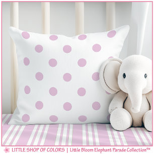 Pink Polka Dot Nursery Throw Pillow