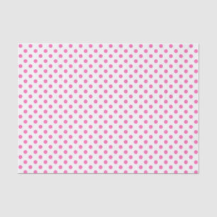 Pink Polka Dot on White Tissue Paper