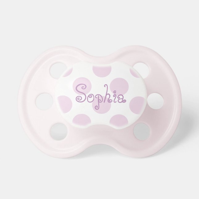 Pink Polka Dot Pacifier (Front)