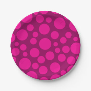 Pink polka dot paper plate