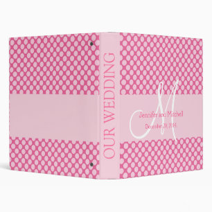Pink Polka Dot Pattern Wedding Planner Binders