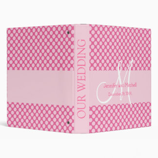 Pink Polka Dot Pattern Wedding Planner Binders