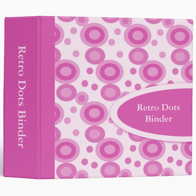 Pink Polka Dot Patterned Designer Binder (Front/Spine)