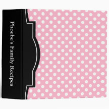 Pink Polka Dot personalized 2" Recipe Binder