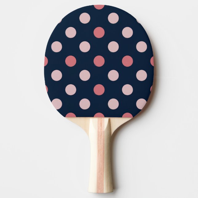 Pink Polka Dot Ping Pong Paddle (Front)