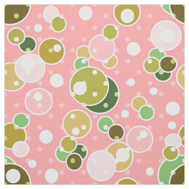 Pink polka dot, pink, multi-coloured fabric (Swatch)
