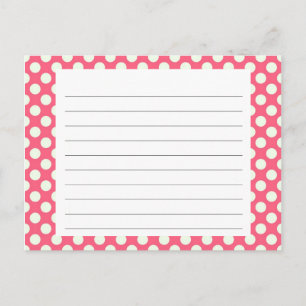 Pink Polka dot Recipe Card
