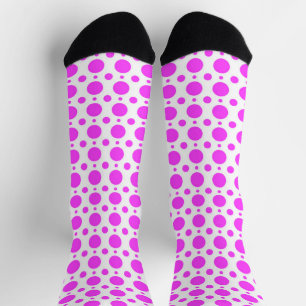 Pink Polka Dot Retro Style Crazy Socks