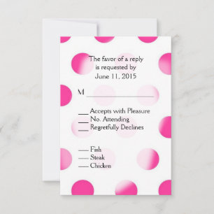 Pink Polka Dot RSVP with Entree Choices Card