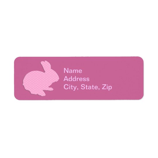 Pink Polka Dot Silhouette Bunny Address Labels