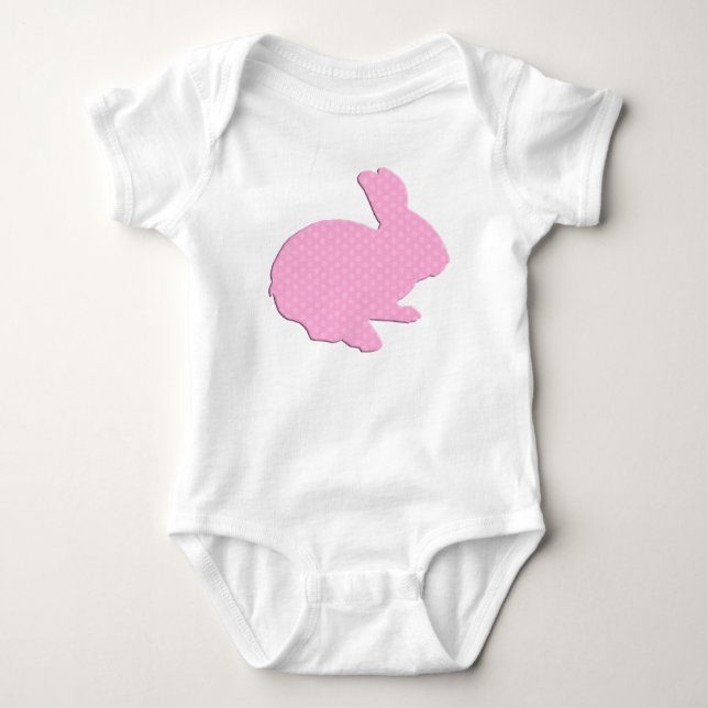 Pink Polka Dot Silhouette Easter Bunny Creeper (Front)