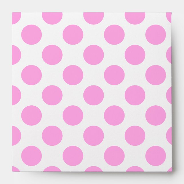 Pink Polka Dot Square Envelope (Front)
