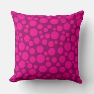 Pink polka dot throw pillow