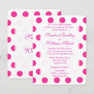 Pink Polka Dot Wedding Invitation
