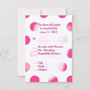Pink Polka Dot Wedding RSVP Card