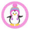 Pink Polka Dot Winter Penguin Girl