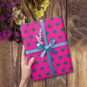 pink polka dot wrapping paper