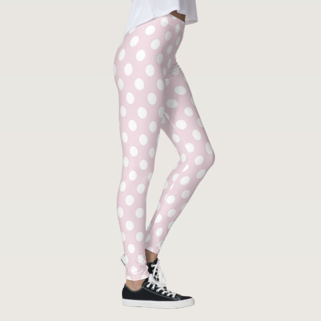 Pink Polka Dot Yoga Leggings Femmes Entraînement F (Droite)