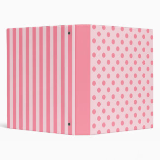 Pink polka dots and stripes binder