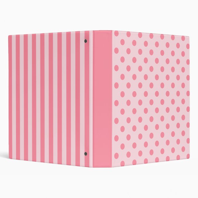 Pink polka dots and stripes binder (Background)