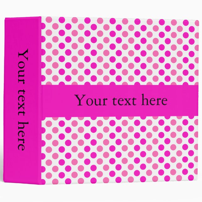Pink Polka Dots Binder (Front/Spine)