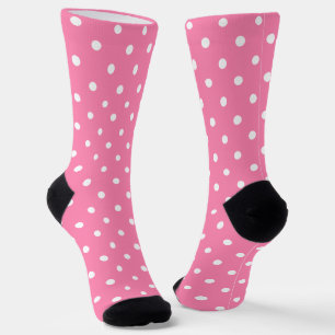 Pink Polka Dots Crew Socks
