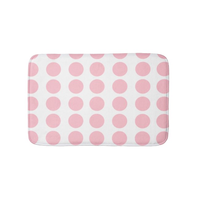 Pink Polka Dots Design Bath Mat (Front)