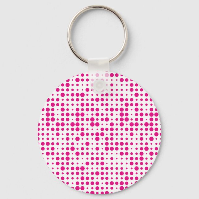 Pink Polka Dots Keychain (Front)