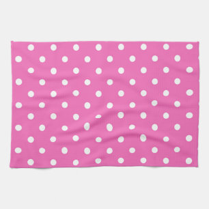 pink polka dots kitchen towel