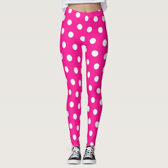 Pink Polka Dots Leggings (Front)