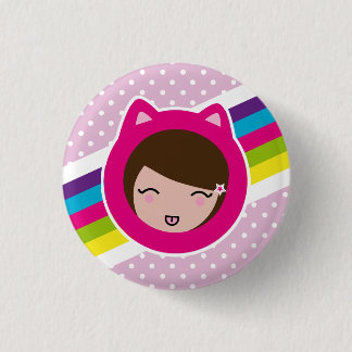 pink polka dots lilith's 1 inch round button
