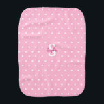 Pink Polka Dots Monogram Soft Cute Newborn Infant Burp Cloth<br><div class="desc">Create your own custom, personalized, 100% ultra-soft polyester fleece, gentle on baby’s skin, unique, one-of-a-kind, dark pink typography script name initial, cute stylish retro pink polka dots pattern on white background, monogrammed baby burp cloth. Simply type in the baby's initial / monogram and name, to customize. Makes a wonderful, custom,...</div>