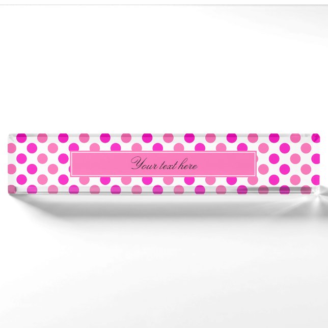 Pink Polka Dots Nameplate (Front)