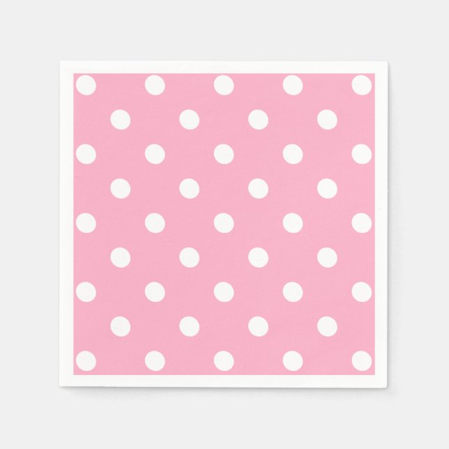 Pink Polka Dots Napkin (Front)