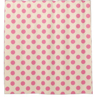 Pink polka dots on cream