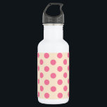 Pink polka dots on cream 532 ml water bottle<br><div class="desc">Pink polka dots on cream</div>