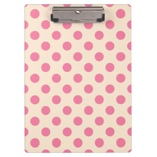 Pink polka dots on cream clipboard