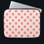 Pink polka dots on cream laptop sleeve<br><div class="desc">Pink polka dots on cream</div>