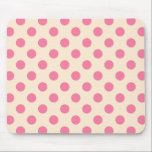 Pink polka dots on cream mouse pad<br><div class="desc">Pink polka dots on cream</div>