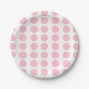 Pink Polka Dots Paper Plate