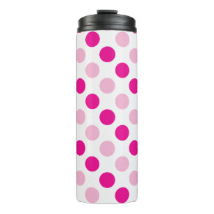 Pink polka dots pattern thermal tumbler