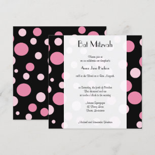 Pink Polka Dots, Polka Dot Pattern, Bat Mitzvah Invitation
