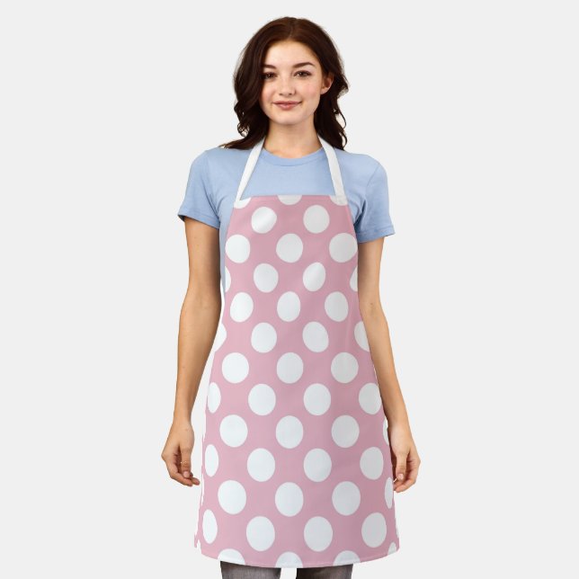 Pink Polka Dots, Polka Dot Pattern, Dots, Dotted Apron (Worn)