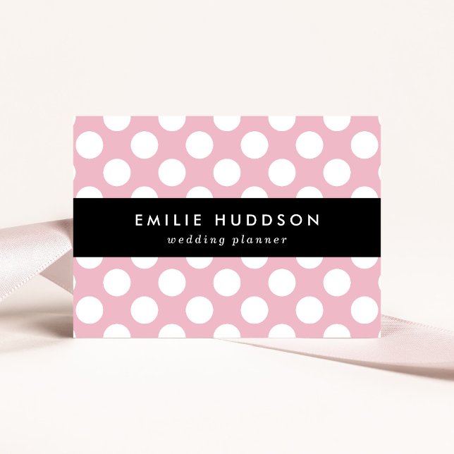 Pink Polka Dots, Polka Dot Pattern, Dots, Dotted Business Card (Creator Uploaded)
