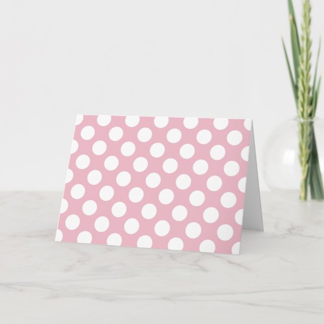 Pink Polka Dots, Polka Dot Pattern, Dots, Dotted Card (Front)